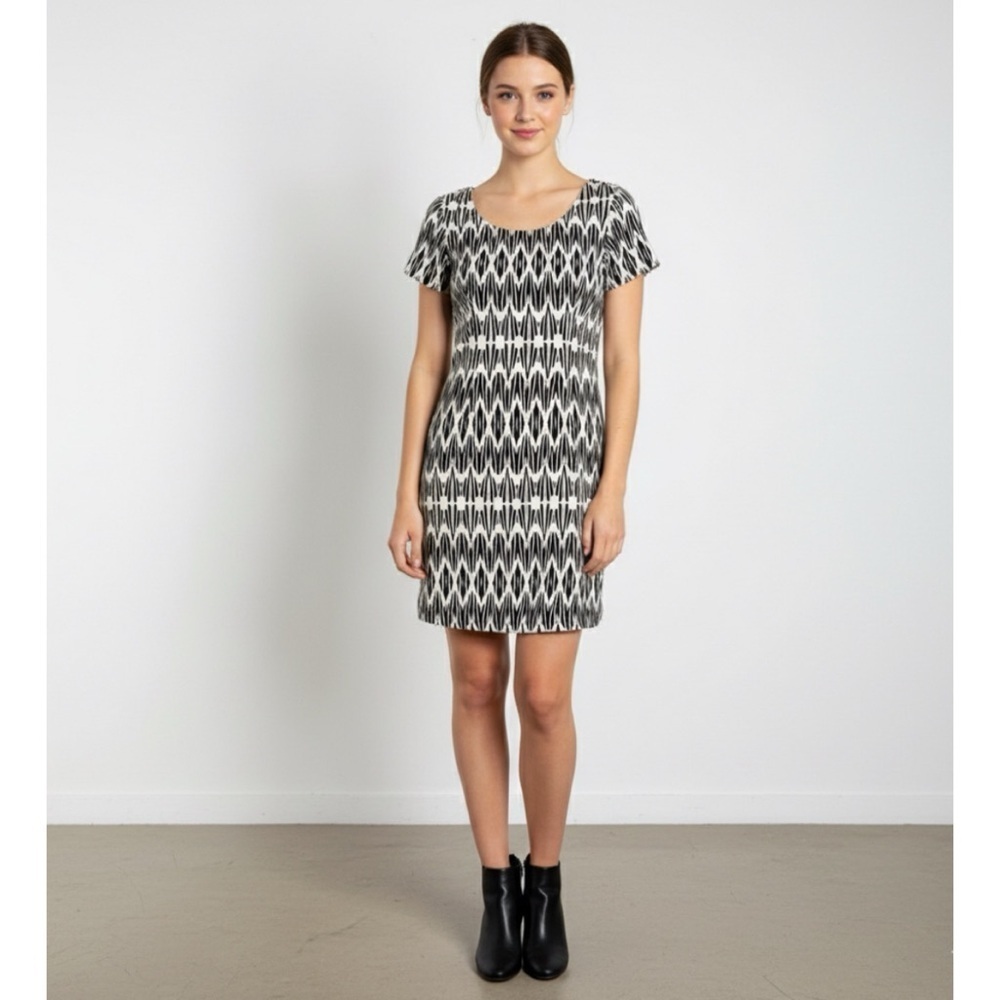Plenty by Tracy Reese Black & White Geometric Print Shift Dress Size 10